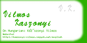 vilmos kaszonyi business card